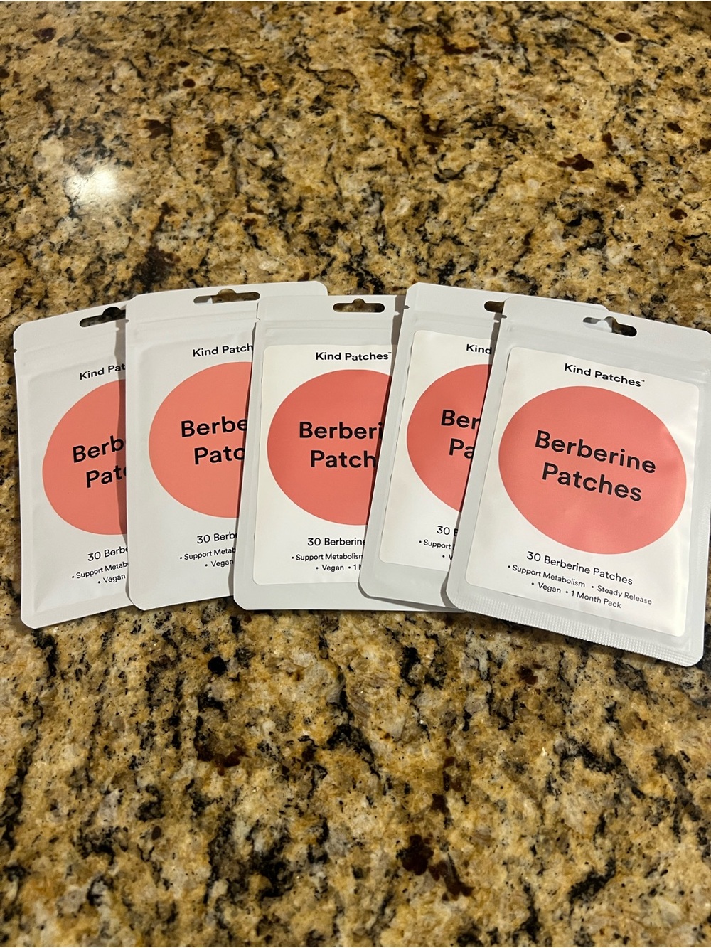 Berberine Patches – Pink (30 Count) per pack, 5 packs total